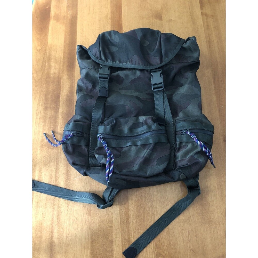 Rebecca Minkoff Downtown Military Backpack Bag Purse Nylon Green Camo Print NEW